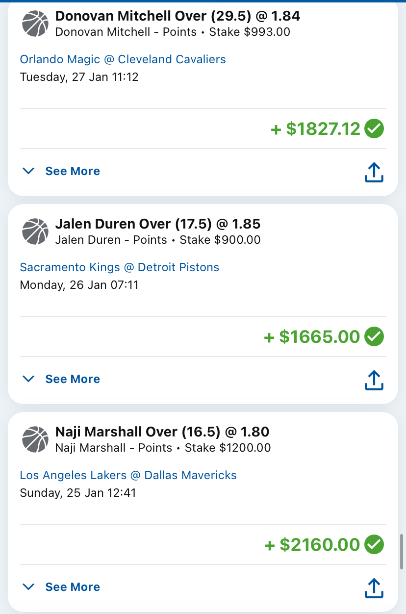 Winning betslip